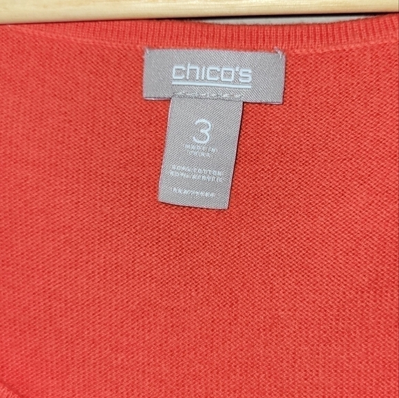 Chico's Plus size3x knit sleeveless darkorange scoop neck blouse, vest, layering - Picture 2 of 3